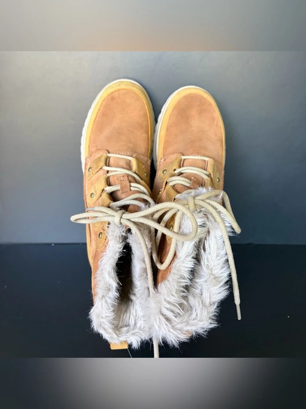 Sorel Cozy Joan Waterproof Winter Boots Women’s 8 Brown Faux Fur Two‎ Tone